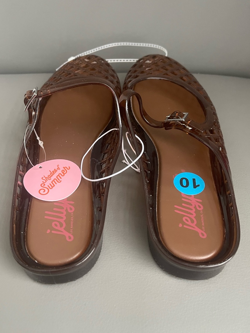 Jellypop Jelly Mesh Mule Flat Sandals Brown Women’s Size 10 - Picture 2 of 12